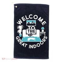 Welcome To The Great Indoors Golf Towel thumb 0