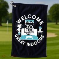 Welcome To The Great Indoors Golf Towel thumb 1