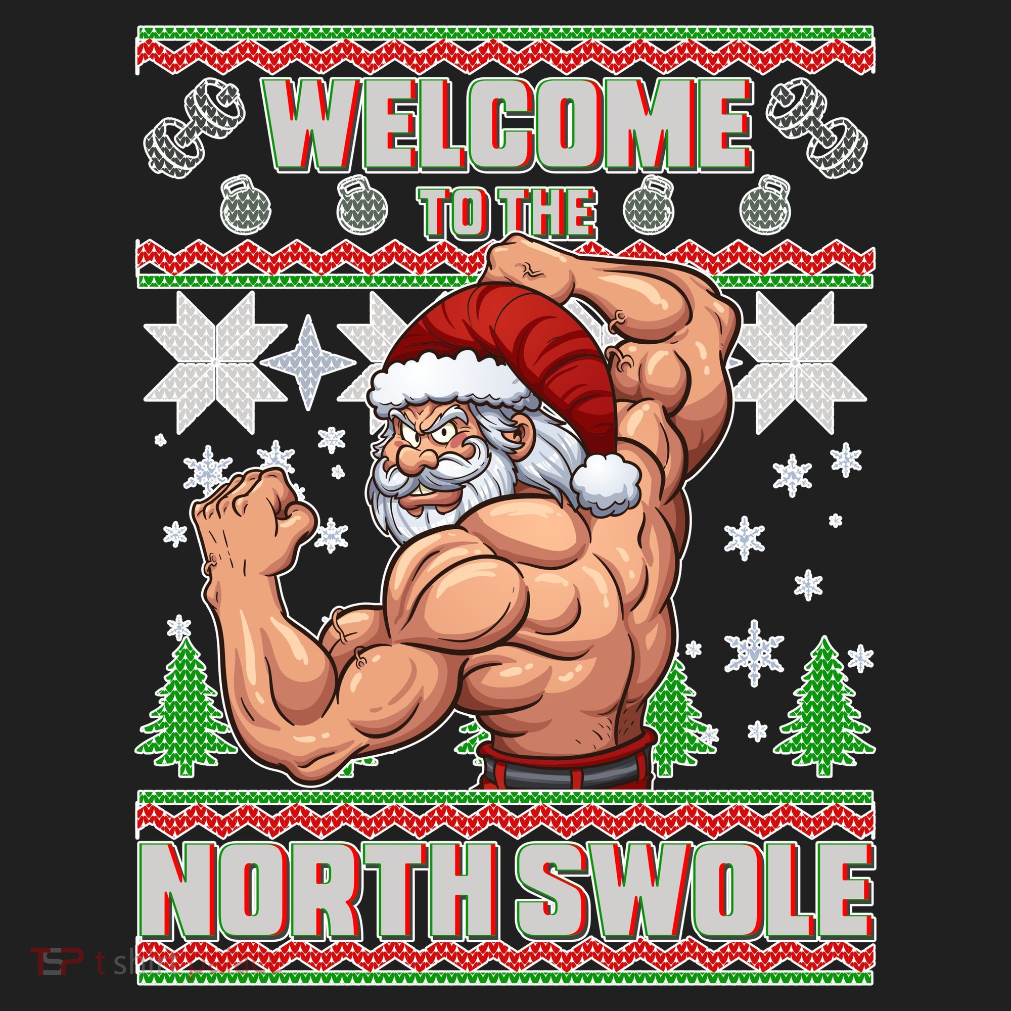 Welcome to the North Swole Santa Ugly Christmas Beanie
