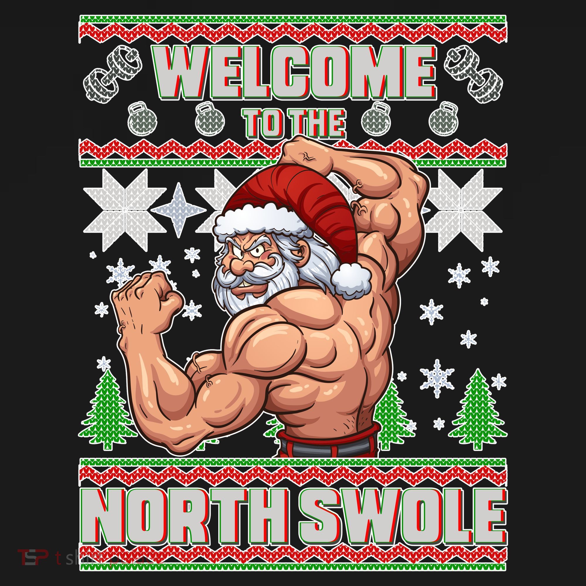 Welcome to the North Swole Santa Ugly Christmas Women's Hoodie