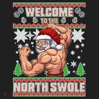 Welcome to the North Swole Santa Ugly Christmas Golf Towel thumb 3