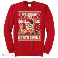 Welcome to the North Swole Santa Ugly Christmas Sweatshirt thumb 0