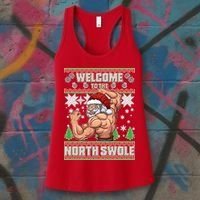 Welcome to the North Swole Santa Ugly Christmas Women's Tank Top thumb 3