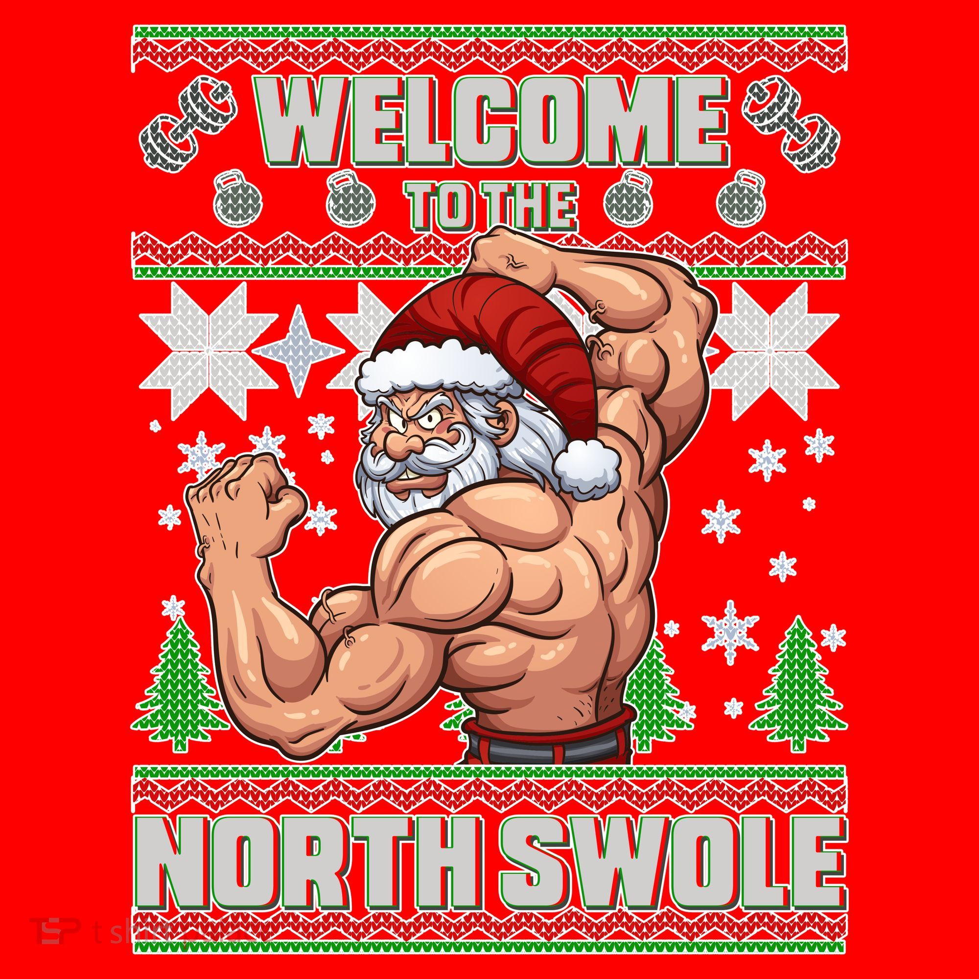 Welcome to the North Swole Santa Ugly Christmas Kids Sweatshirt