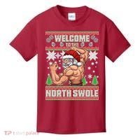 Welcome to the North Swole Santa Ugly Christmas Kids T-Shirt thumb 0