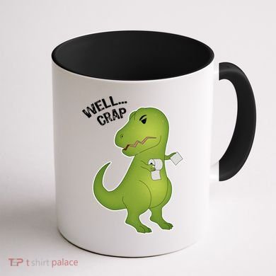 Well Crap Funny T-Rex Can't Wipe Coffee Mug back