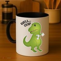 Well Crap Funny T-Rex Can't Wipe Coffee Mug thumb 4