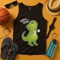 Well Crap Funny T-Rex Can't Wipe Tank Top thumb 4