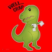 Well Crap Funny T-Rex Can't Wipe Santa Hat thumb 1