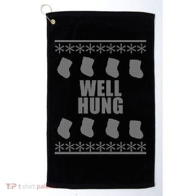 Well Hung Funny Ugly Christmas  Golf Towel