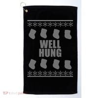 Well Hung Funny Ugly Christmas  Golf Towel thumb 0
