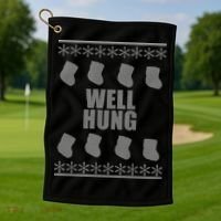 Well Hung Funny Ugly Christmas  Golf Towel thumb 1