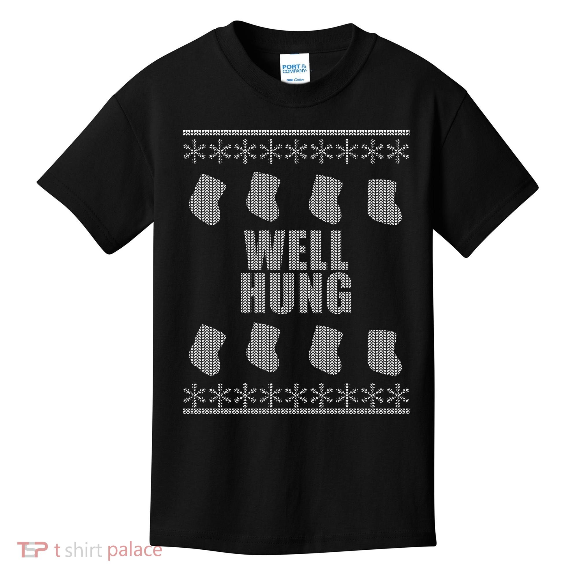 Well Hung Funny Ugly Christmas  Kids T-Shirt