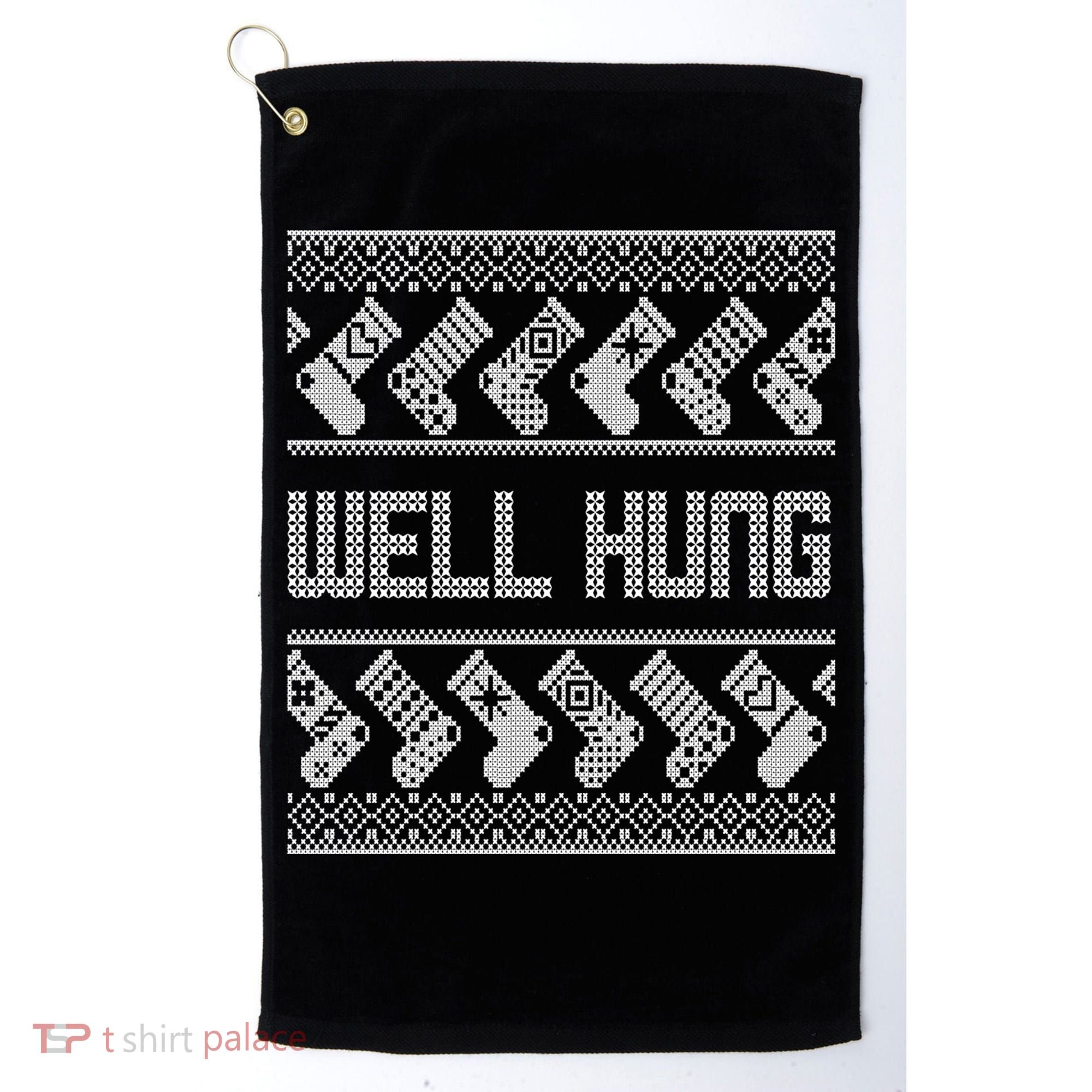 Well Hung Ugly Christmas Golf Towel