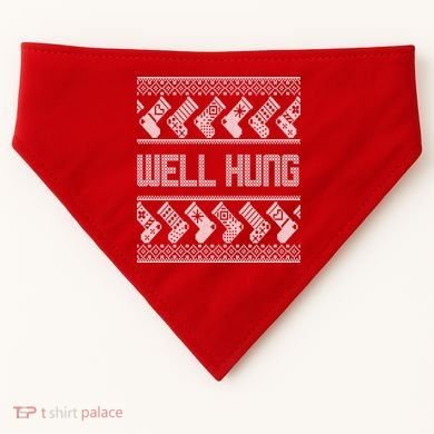 Well Hung Ugly Christmas USA-Made Doggie Bandana