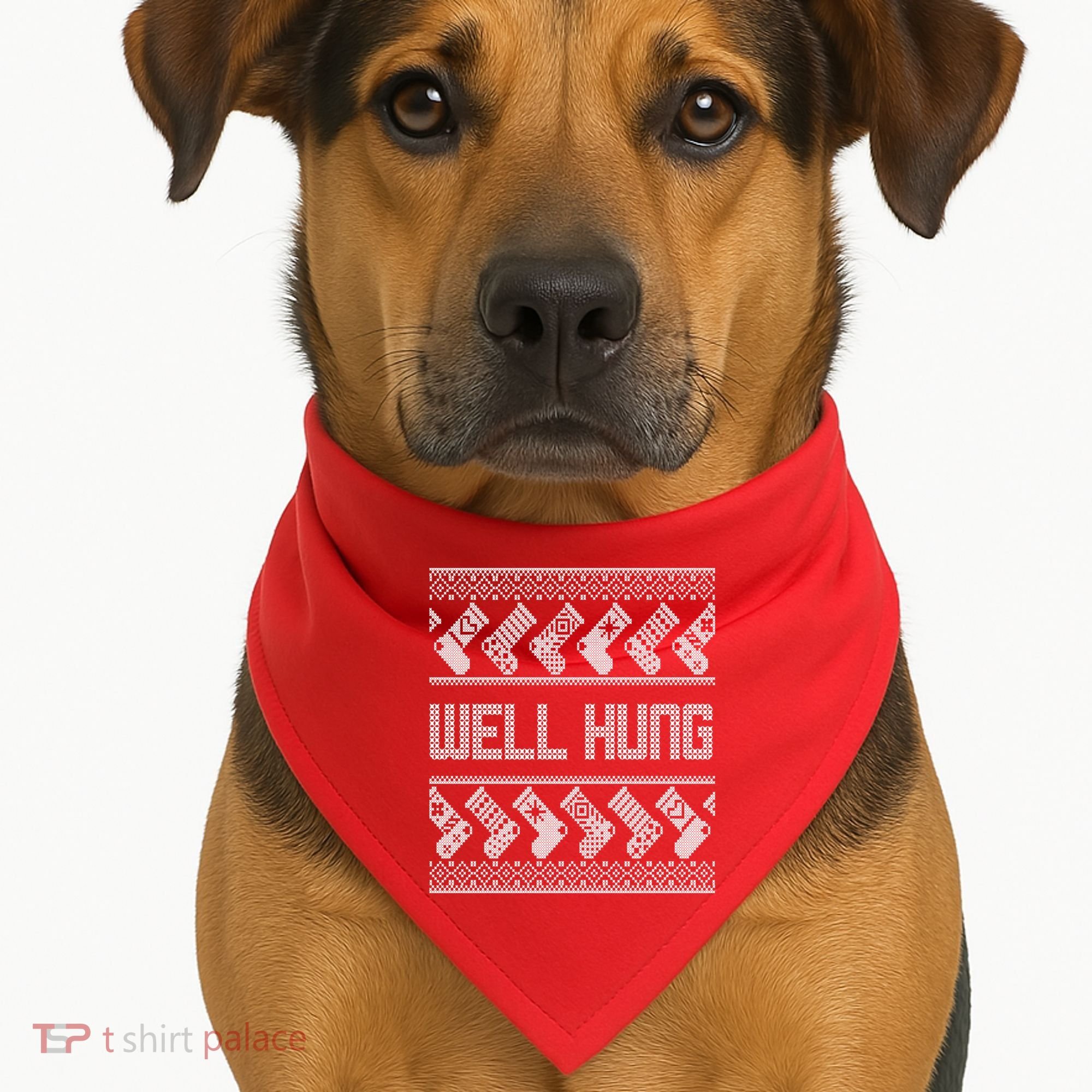 Well Hung Ugly Christmas USA-Made Doggie Bandana