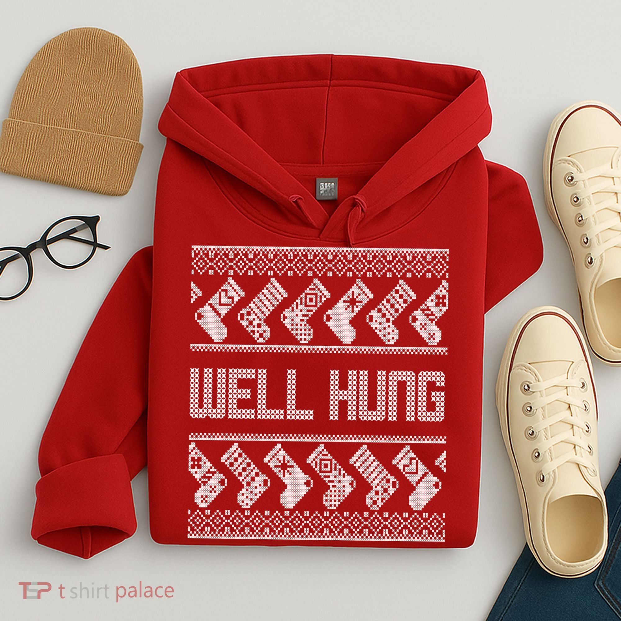Well Hung Ugly Christmas Hoodie