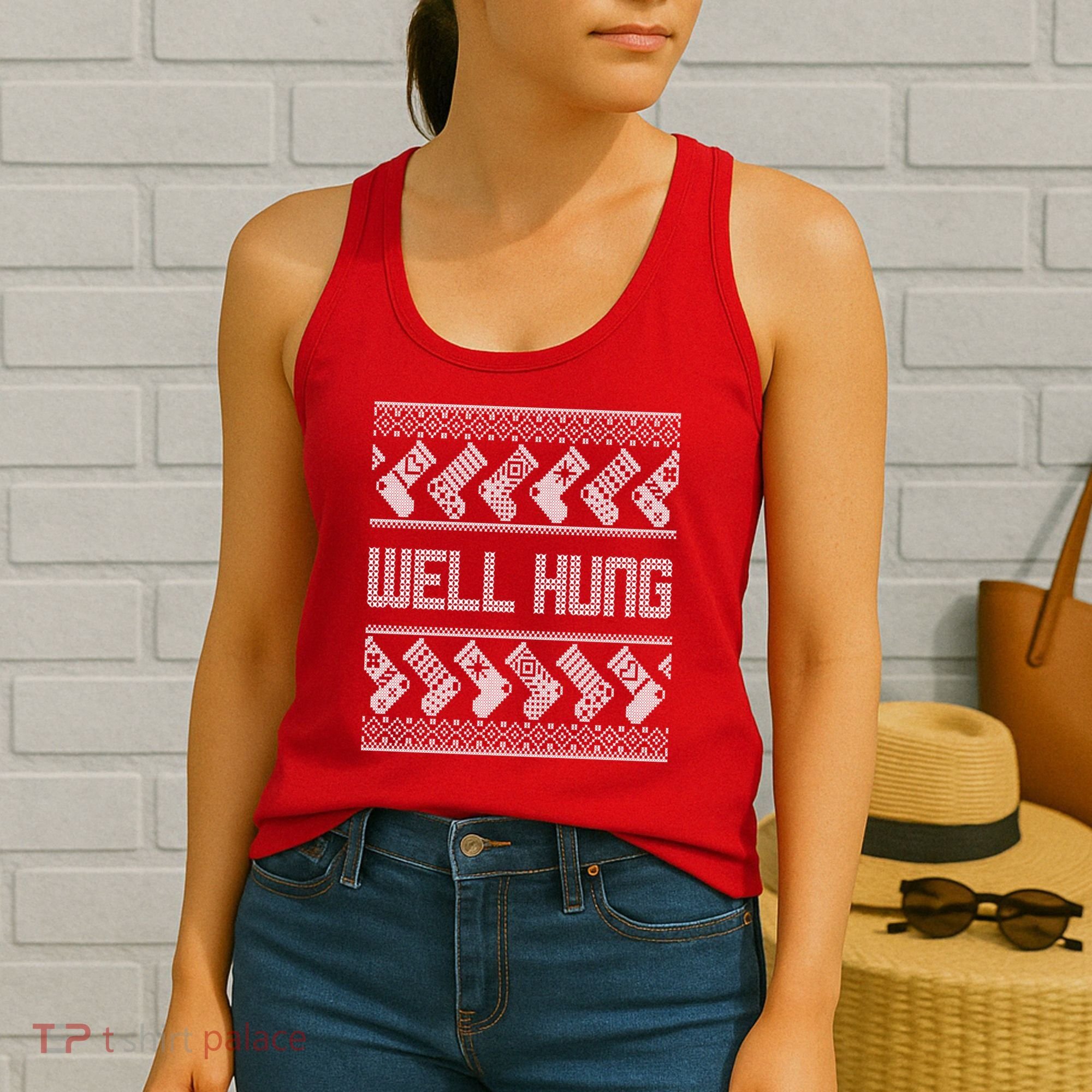 Well Hung Ugly Christmas Women's Tank Top