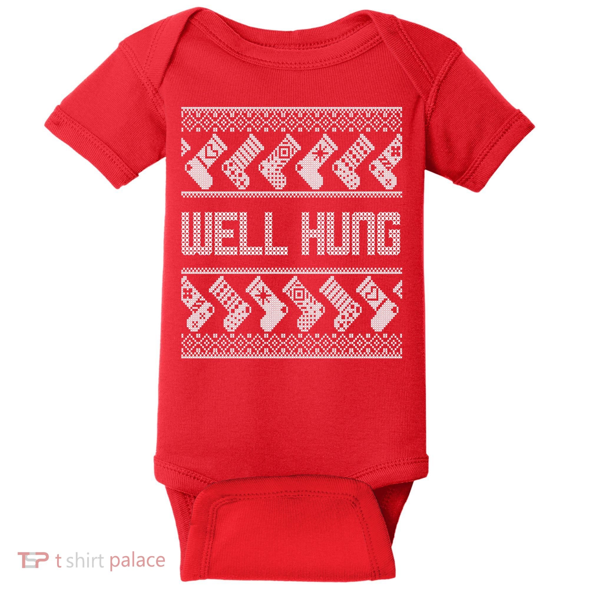 Well Hung Ugly Christmas Baby Bodysuit