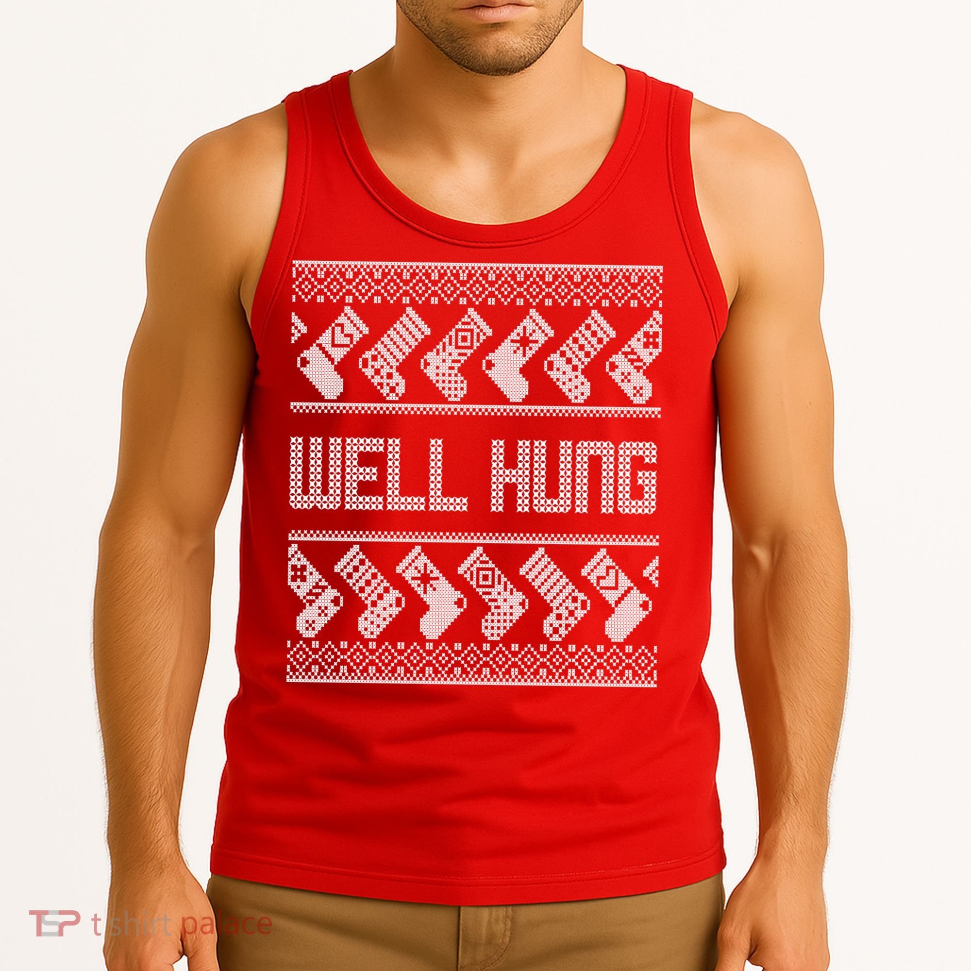 Well Hung Ugly Christmas Tank Top