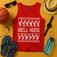 Well Hung Ugly Christmas Tank Top thumb 4
