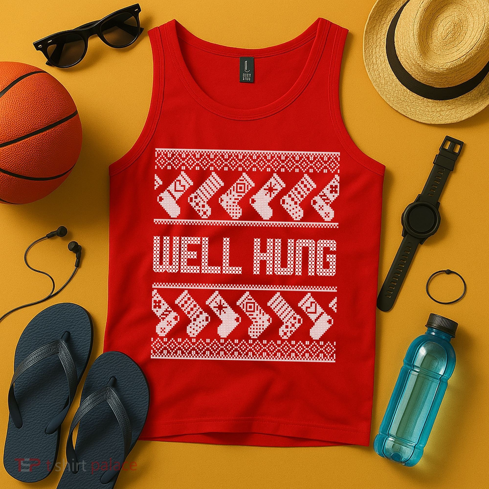 Well Hung Ugly Christmas Tank Top
