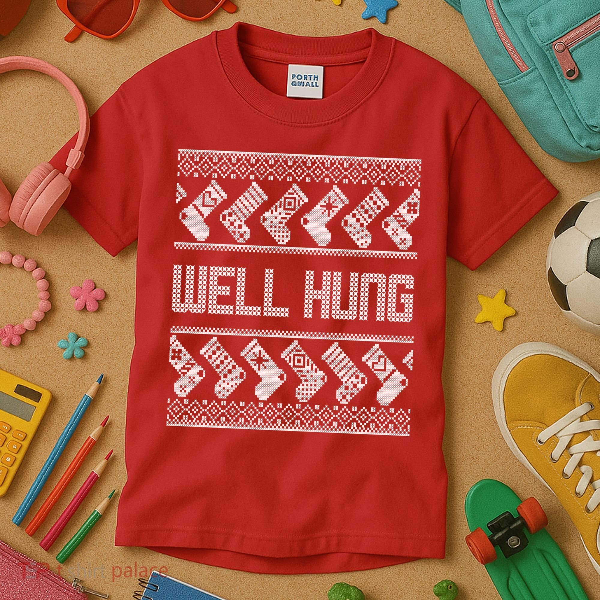 Well Hung Ugly Christmas Kids T-Shirt