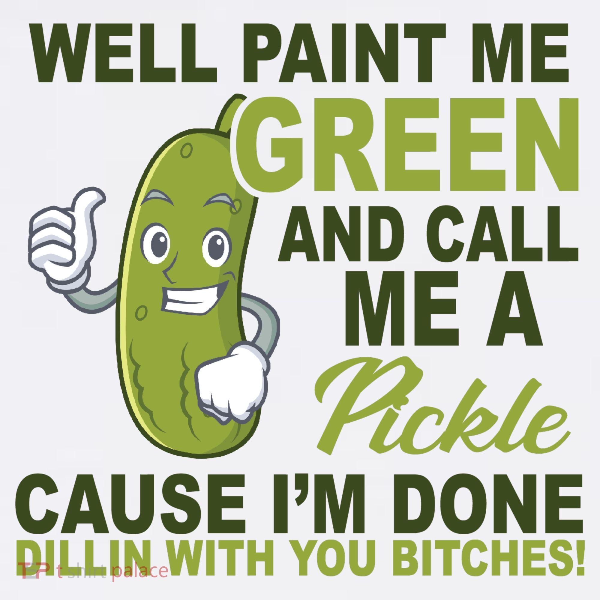 Well Paint Me Green Funny Pickle Saying USA-Made Doggie Bandana