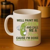 Well Paint Me Green Funny Pickle Saying Coffee Mug thumb 4