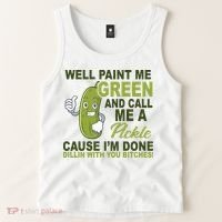 Well Paint Me Green Funny Pickle Saying Tank Top thumb 2