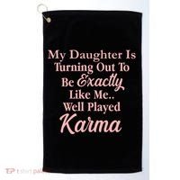 Well Played Karma Funny Daughter Golf Towel thumb 0
