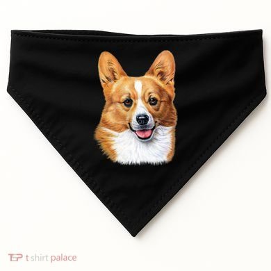 Welsh Corgi Dog Portrait USA-Made Doggie Bandana