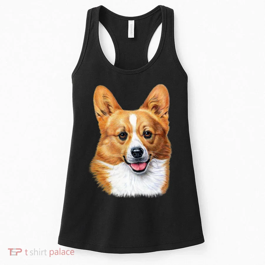 Welsh Corgi Dog Portrait Women's Tank Top
