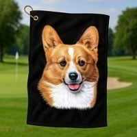 Welsh Corgi Dog Portrait Golf Towel thumb 1
