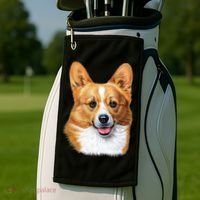 Welsh Corgi Dog Portrait Golf Towel thumb 2