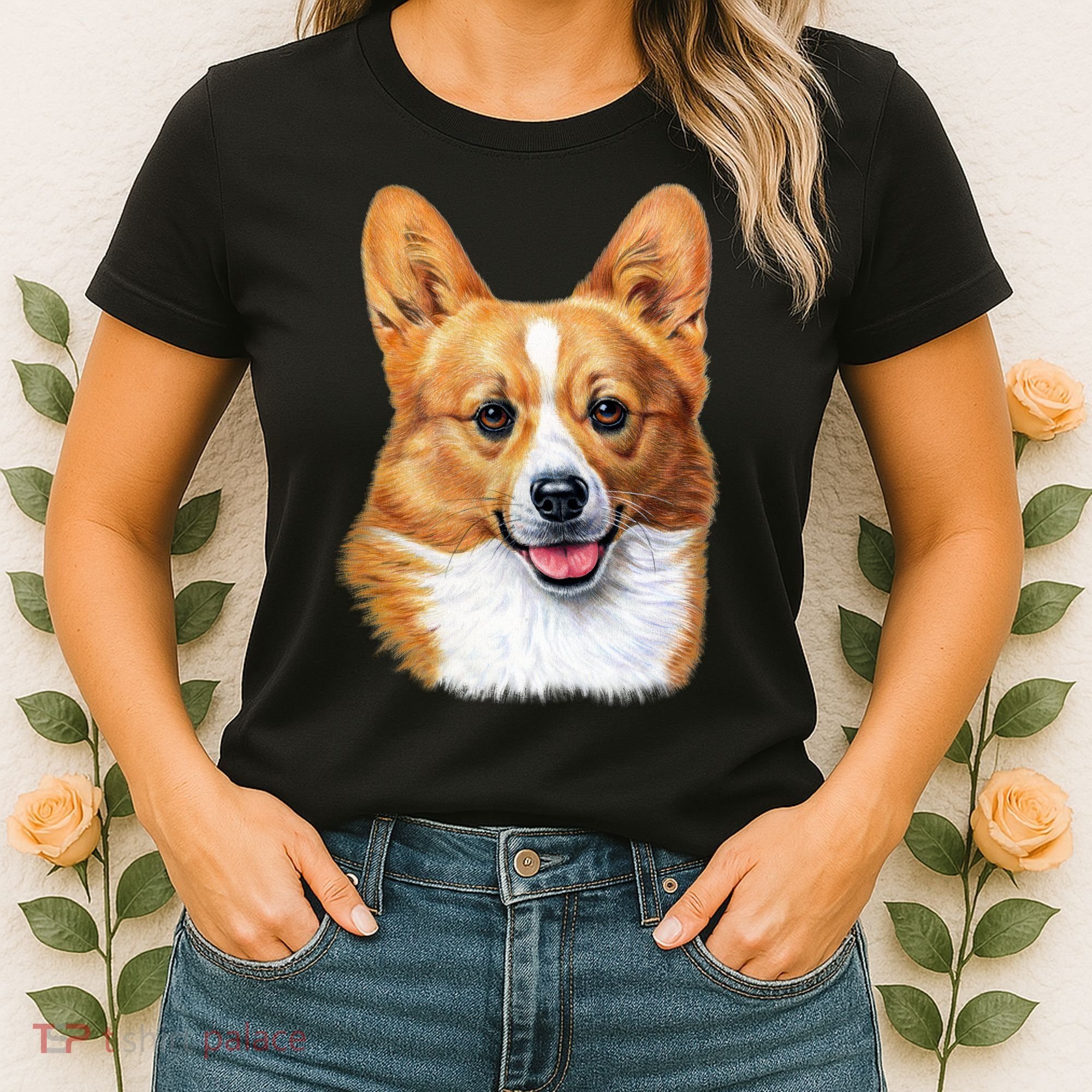 Welsh Corgi Dog Portrait Women's T-Shirt
