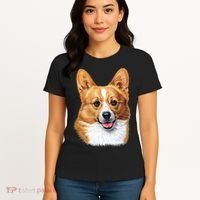 Welsh Corgi Dog Portrait Women's T-Shirt thumb 4