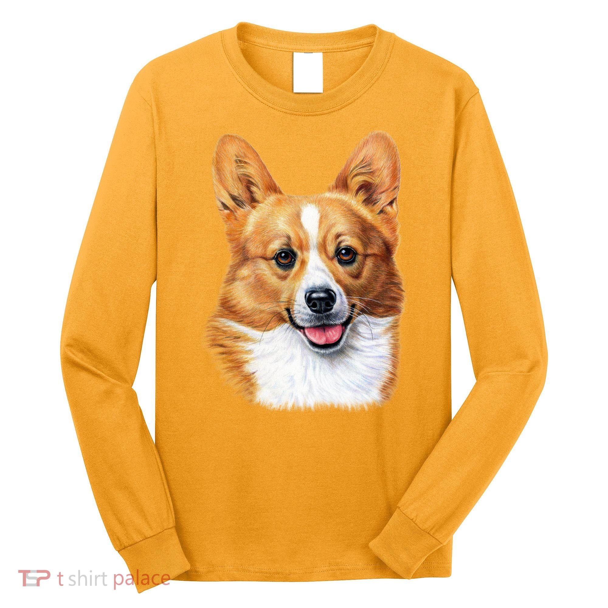 Welsh Corgi Dog Portrait Long Sleeve Shirt