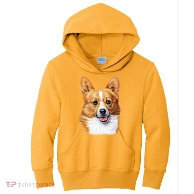 Welsh Corgi Dog Portrait Kids Hoodie