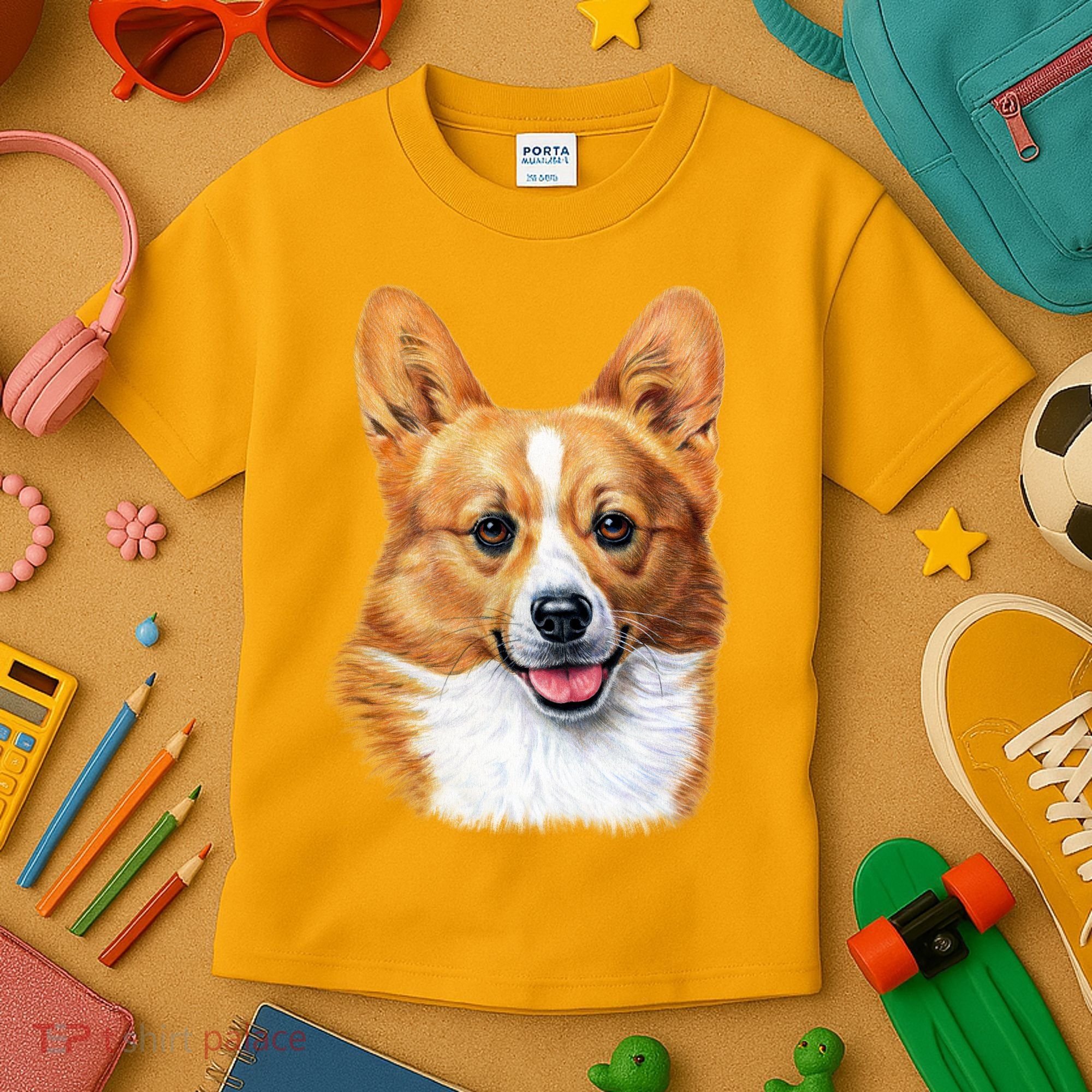 Welsh Corgi Dog Portrait Kids T-Shirt