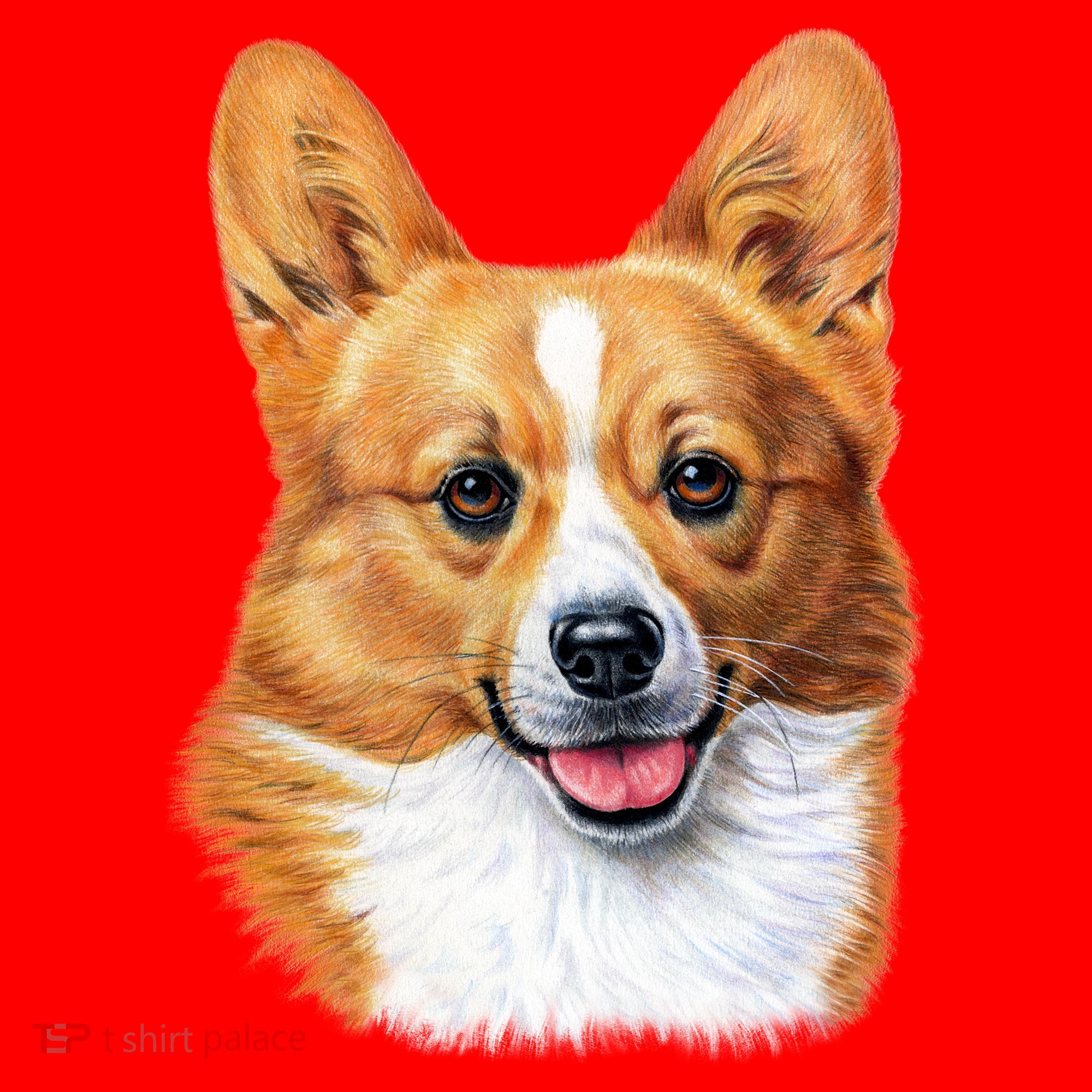 Welsh Corgi Dog Portrait Santa Hat