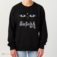 Wisdom Eyes Om Mani Padme Hum Buddha Buddhist Dalai Lama Women's Sweatshirt thumb 0