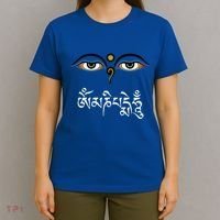 Wisdom Eyes Om Mani Padme Hum Buddha Buddhist Dalai Lama T-Shirt thumb 4
