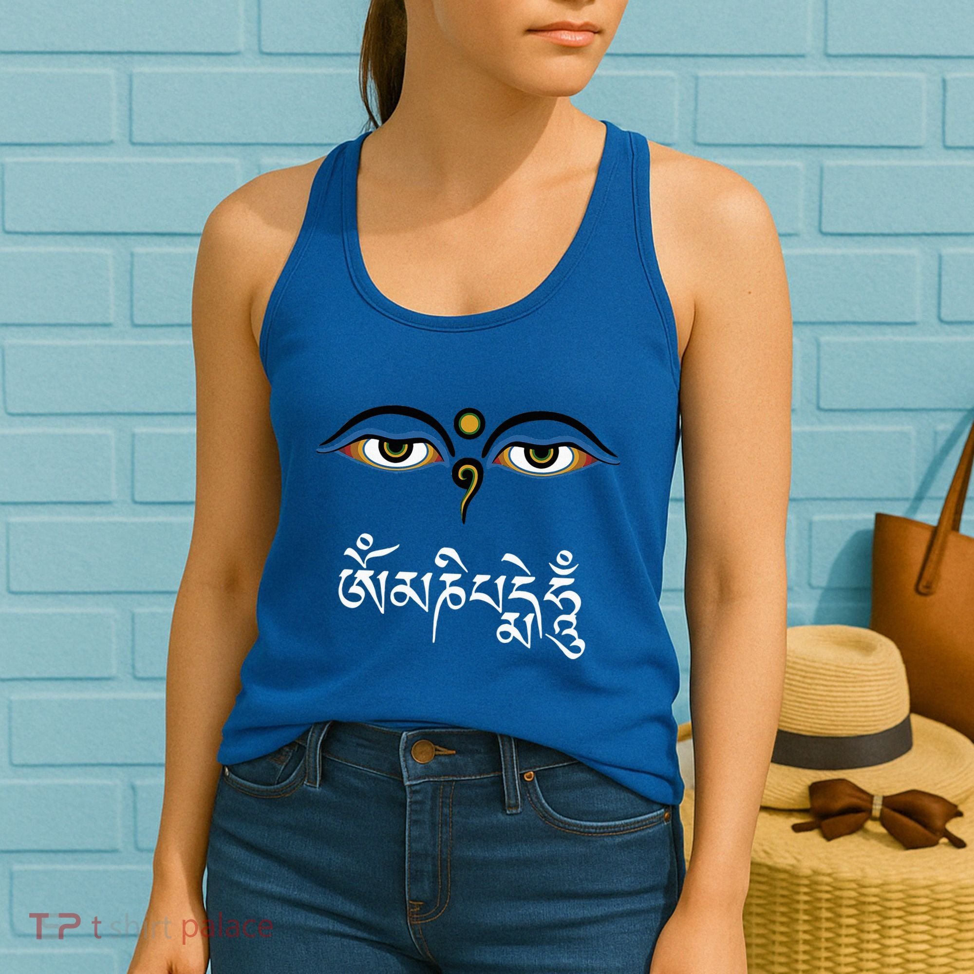 Wisdom Eyes Om Mani Padme Hum Buddha Buddhist Dalai Lama Women's Tank Top