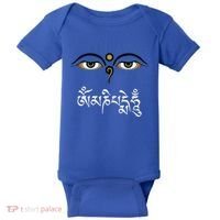 Wisdom Eyes Om Mani Padme Hum Buddha Buddhist Dalai Lama Baby Bodysuit thumb 0