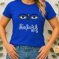Wisdom Eyes Om Mani Padme Hum Buddha Buddhist Dalai Lama Women's T-Shirt thumb 2