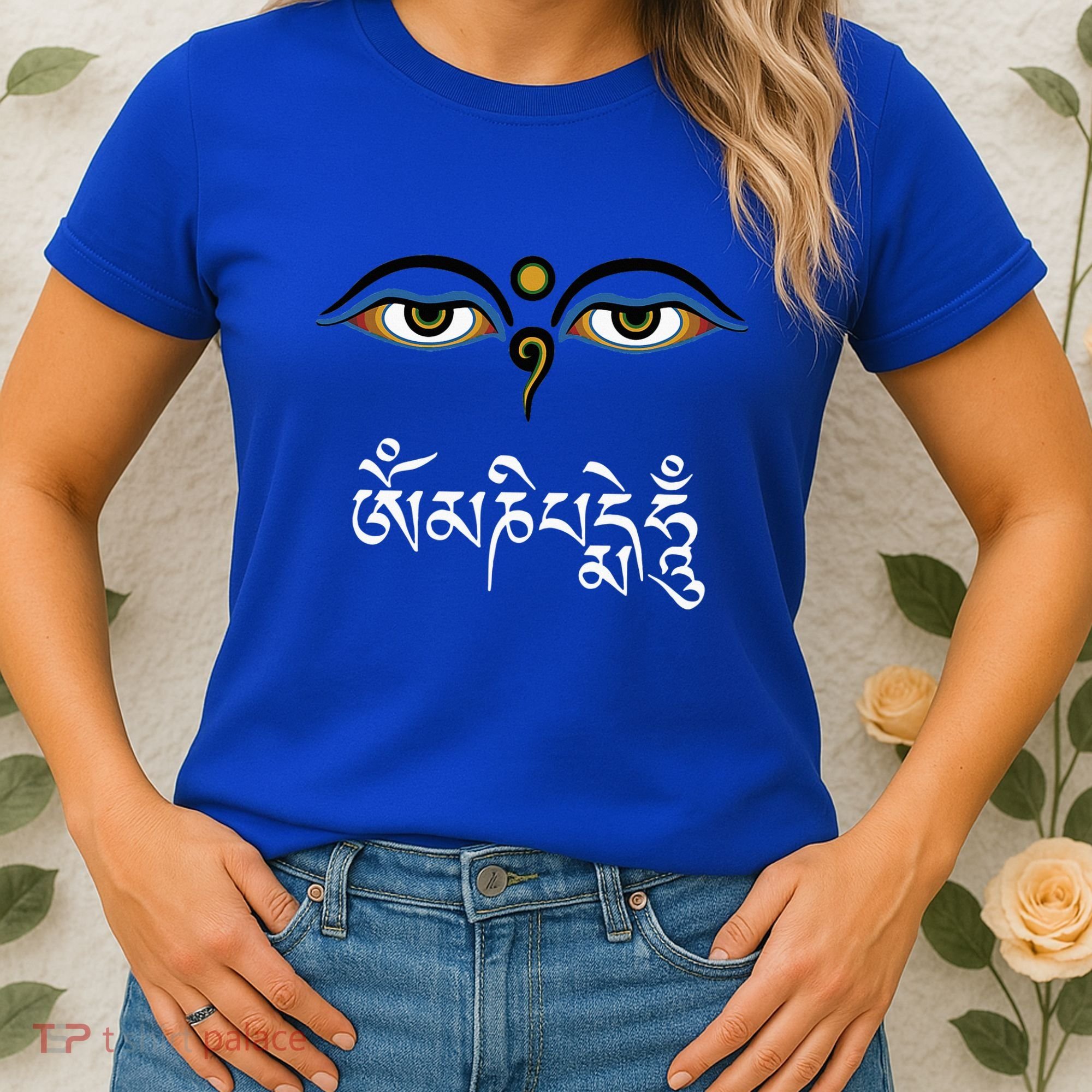 Wisdom Eyes Om Mani Padme Hum Buddha Buddhist Dalai Lama Women's T-Shirt