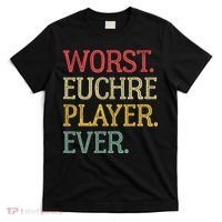 Worst Euchre Player Ever Funny Vintage Euchre Board Game T-Shirt thumb 0