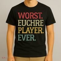 Worst Euchre Player Ever Funny Vintage Euchre Board Game T-Shirt thumb 3