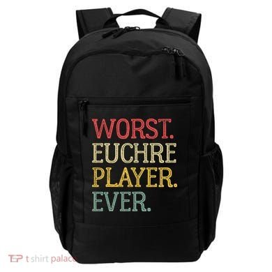Worst Euchre Player Ever Funny Vintage Euchre Board Game Backpack
